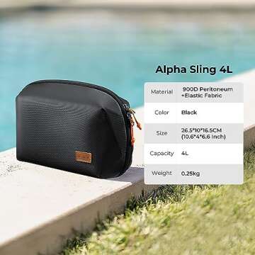 K&F Concept 4L Electronics Organizer Pouch Bag for Camera Battery Memory CF TF SD Card USB Cable Organizer Water-Resistant Accessory Kit Bag Handle Zipper Storage Travel Pocket Bag