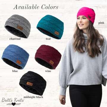 Britt's Knits Pink Cable Knit Warm Plush-Lined Headwarmer - Women's One Size Fits Most