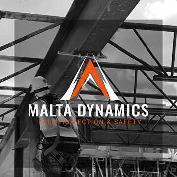 Malta Dynamics 50’ Vertical Lifeline Assembly, 3 Strand Fall Rope, with Shock Absorber, Positioning Device and 18” Extension Lanyard, Fall Protection for Roof Safety - OSHA/ANSI Compliant