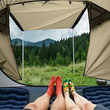 Night Cat Camping Tent 2 3 Persons with Porch Family Backpacking Tent Double Layers Waterproof Easy ...