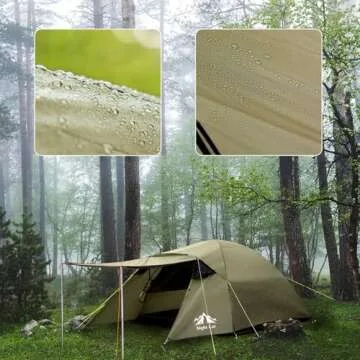 Night Cat Camping Tent 2 3 Persons with Porch Family Backpacking Tent Double Layers Waterproof Easy Clip Setup 7x6x4.3ft Porch Pole Not Inlcuded