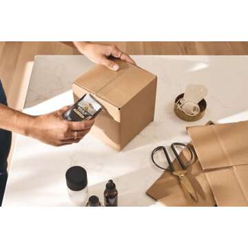 Duck Max Strength Clear Packing Tape with Dispenser – 6 Rolls of Maximum Strength Heavy Duty Packa...