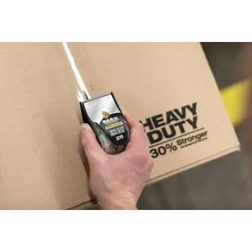 Duck Max Strength Clear Packing Tape with Dispenser – 6 Rolls of Maximum Strength Heavy Duty Packaging Tape for Shipping & Moving, Strong Packing Tape for Boxes, 1.88 Inch x 22 Yards, Clear (284983)