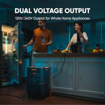 Jackery Solar Generator 5000 Plus Portable Power Station with 2x 500W Solar Panels and Smart Transfer Switch, 5040Wh Power Station, 7200W AC Output Solar Generator for Home Use, Emergency Backup