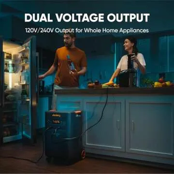 Jackery Solar Generator 5000 Plus Portable Power Station with 2x 500W Solar Panels and Smart Transfer Switch, 5040Wh Power Station, 7200W AC Output Solar Generator for Home Use, Emergency Backup