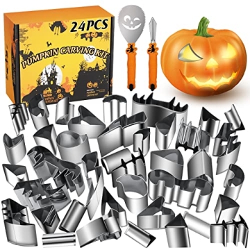 WANNTS 24-Piece Pumpkin Carving Kit for Kids - Safe & Fun Halloween Tools