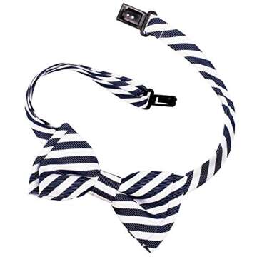 Retreez Striped Woven Microfiber Pre-tied Boy's Bow Tie