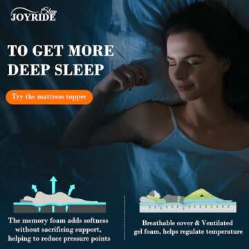 3 Inch Queen Memory Foam Mattress Topper, Cooling Gel Bed Topper with Removable Cover, Soft & Pain Relief & Breathable, CertiPUR-US & Oeko-Tex Certified