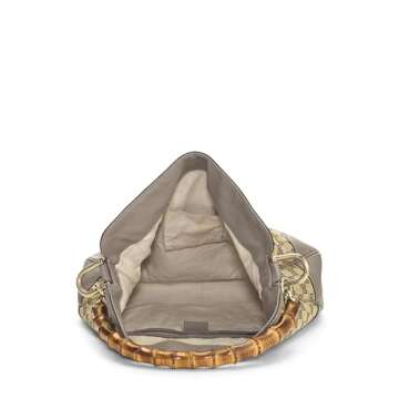 Gucci, Pre-Loved Grey Original GG Canvas Diana Bamboo Hobo Large, Grey