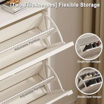 Zisen Bilen Shoe Organizer Slim Cabinet for Small Spaces