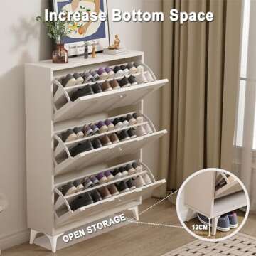 Zisen Bilen Shoe Organizer Slim Cabinet for Small Spaces