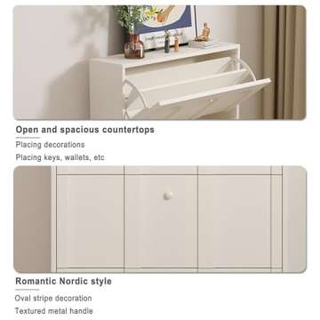 Zisen Bilen Shoe Organizer Slim Cabinet for Small Spaces