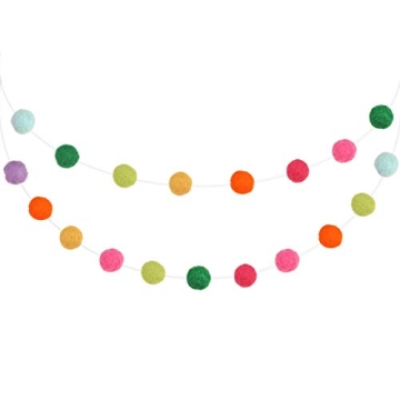 36PC Colorful Felt Wool Balls Garland for Parties