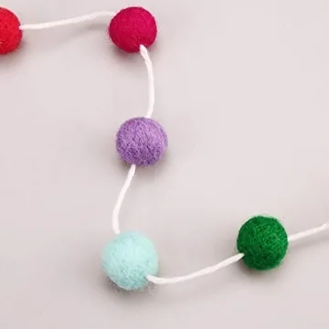 36PC Colorful Felt Wool Balls Garland for Parties