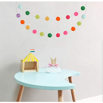 36PC Colorful Felt Wool Balls Garland for Parties