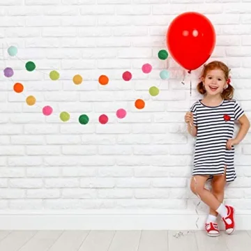 36PC Colorful Felt Wool Balls Garland for Parties