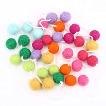 36PC Colorful Felt Wool Balls Garland for Parties