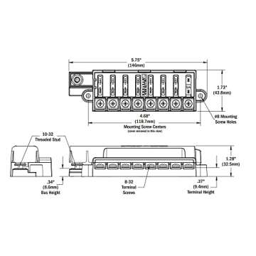 Blue Sea Systems 5046 ST Blade Fuse Block Compact 8 Circuit with Cover