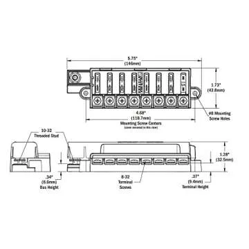 Blue Sea Systems 5046 ST Blade Fuse Block Compact 8 Circuit with Cover