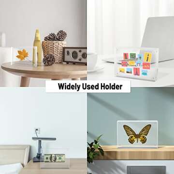 A & R 5 Packs 4 x 6 Acrylic Photo Frames, Magnetic Picture Frame, Double Sided Self Standing Clear Photo Frame 10 + 10 MM Thick Clear Acrylic Wall Mount