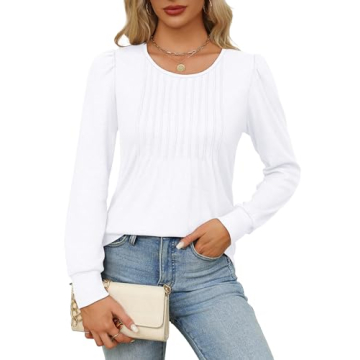 OFEEFAN Women's Dressy Casual Blouses for Fall
