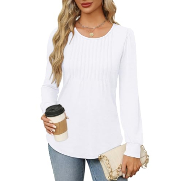 OFEEFAN Women's Dressy Casual Blouses for Fall
