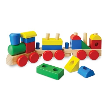 Melissa & Doug Stacking Train Classic Wooden Toy for Toddlers
