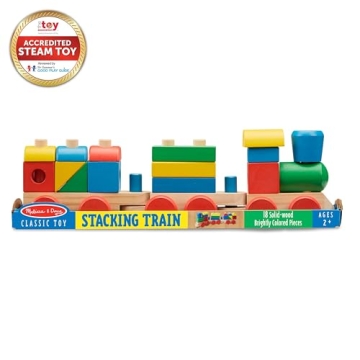 Melissa & Doug Stacking Train Classic Wooden Toy for Toddlers