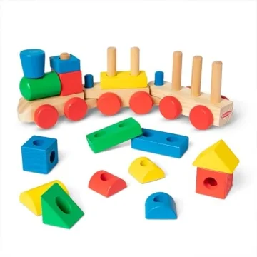 Melissa & Doug Stacking Train Classic Wooden Toy for Toddlers