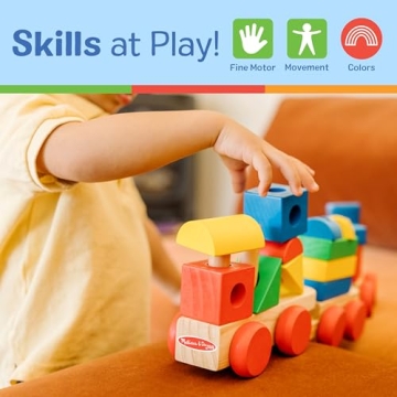 Melissa & Doug Stacking Train Classic Wooden Toy for Toddlers