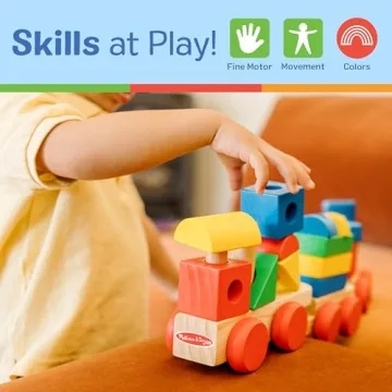 Melissa & Doug Stacking Train Classic Wooden Toy for Toddlers