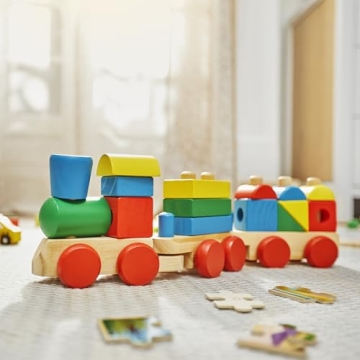 Melissa & Doug Stacking Train Classic Wooden Toy for Toddlers