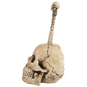 Skullduggery Skeleton Toilet Brush Set for Gothic Decor