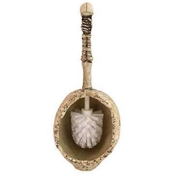 Skullduggery Skeleton Toilet Brush Set for Gothic Decor