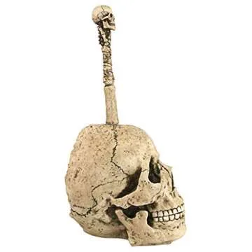 Skullduggery Skeleton Toilet Brush Set for Gothic Decor