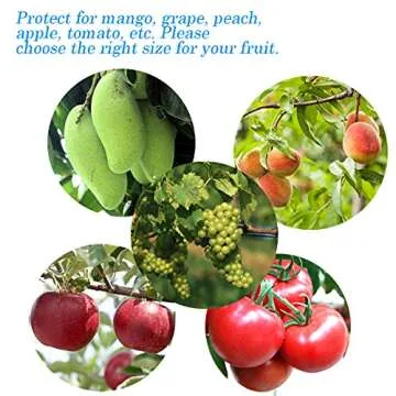 Miuezuth 50PCS Fruit Protection Bags, 9x6'' Green Netting Bags for Fruit Trees, Garden Fruit Cover Mesh Bags with Drawstring for Plant Fruit Flower and Vegetables