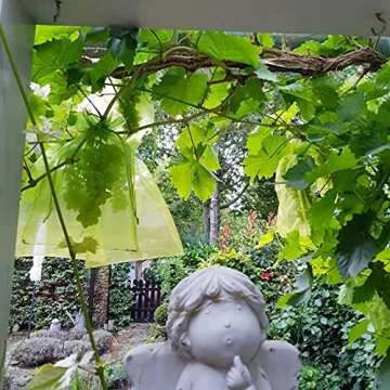 Miuezuth 50PCS Fruit Protection Bags, 9x6'' Green Netting Bags for Fruit Trees, Garden Fruit Cover Mesh Bags with Drawstring for Plant Fruit Flower and Vegetables