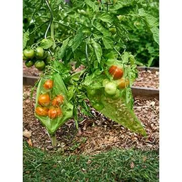 Miuezuth 50PCS Fruit Protection Bags, 9x6'' Green Netting Bags for Fruit Trees, Garden Fruit Cover Mesh Bags with Drawstring for Plant Fruit Flower and Vegetables