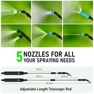 Battery Powered Garden Sprayer with Adjustable Nozzles