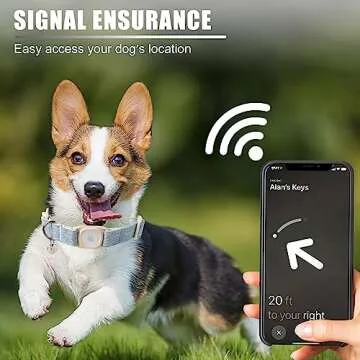 DOGWONG Airtag Cotton Hemp Dog Collar, Heavy-Duty Dog Collar with Airtag Holder Blue Natural Fabric Pet Dog Collar Cute Puppy Necklace for Small Medium Large Dogs