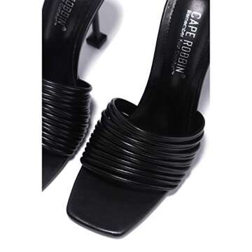 Cape Robbin Mexmon Sexy High Heels for Women, Strappy Shoes Heels with Square Open Toe,Black,9