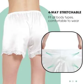 MANCYFIT Satin Under Shorts for Dresses with Lace Hem