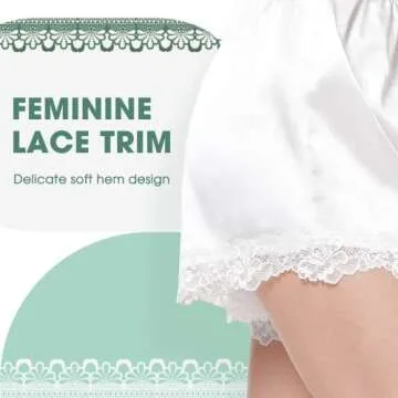 MANCYFIT Satin Under Shorts for Dresses with Lace Hem