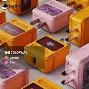 Trozk 20W USB C Power Adapter, Fast Wall Charger Block, QC+PD 3.0 Plug Adapter Compatible for MacBook Pro/Air, Dell XPS, iPhone, iPad, Galaxy, Pixel, Steam Deck (Orange)