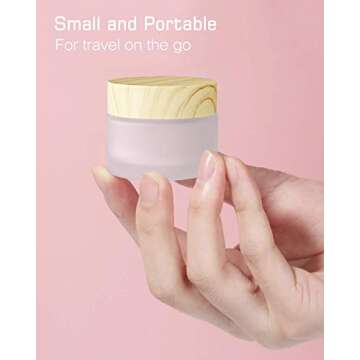 Gemice Glass Cosmetic Containers Empty Sample Jars with Leakproof Lids Makeup Sample Containers BPA free Pot Jars for Cosmetic, Lotion, Cream (4 Pack)