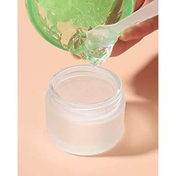 Gemice Glass Cosmetic Containers Empty Sample Jars with Leakproof Lids Makeup Sample Containers BPA free Pot Jars for Cosmetic, Lotion, Cream (4 Pack)