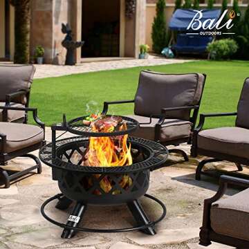 BALI OUTDOORS Fire Pit Outdoor Fire Pit for Wood Firepits for Outside Patio