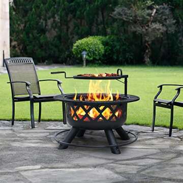 BALI OUTDOORS Fire Pit Outdoor Fire Pit for Wood Firepits for Outside Patio