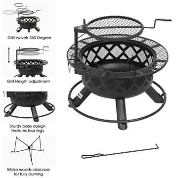BALI OUTDOORS Fire Pit Outdoor Fire Pit for Wood Firepits for Outside Patio