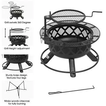 BALI OUTDOORS Fire Pit Outdoor Fire Pit for Wood Firepits for Outside Patio